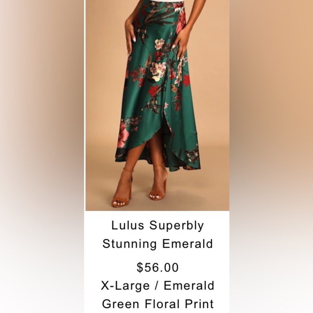 Green Floral Maxi Skirt